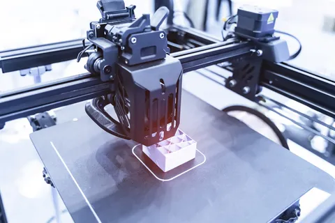 A fusion deposition modeling 3D printer.