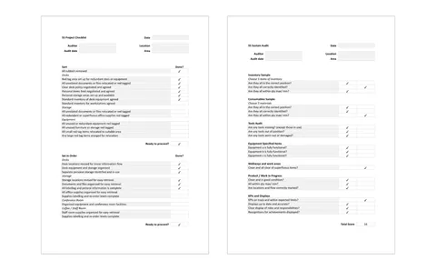 Free 5S Audit Checklist